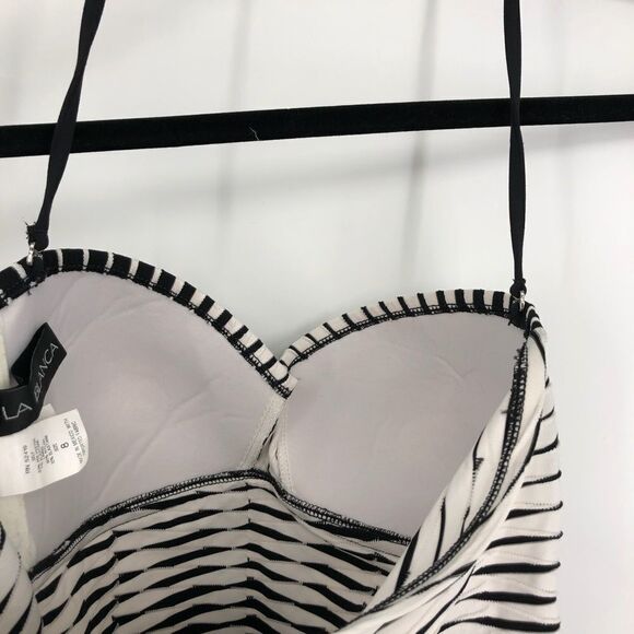 LA BLANCA Ombré Stripe‎ Halter Tankini Top - Picture 5 of 6